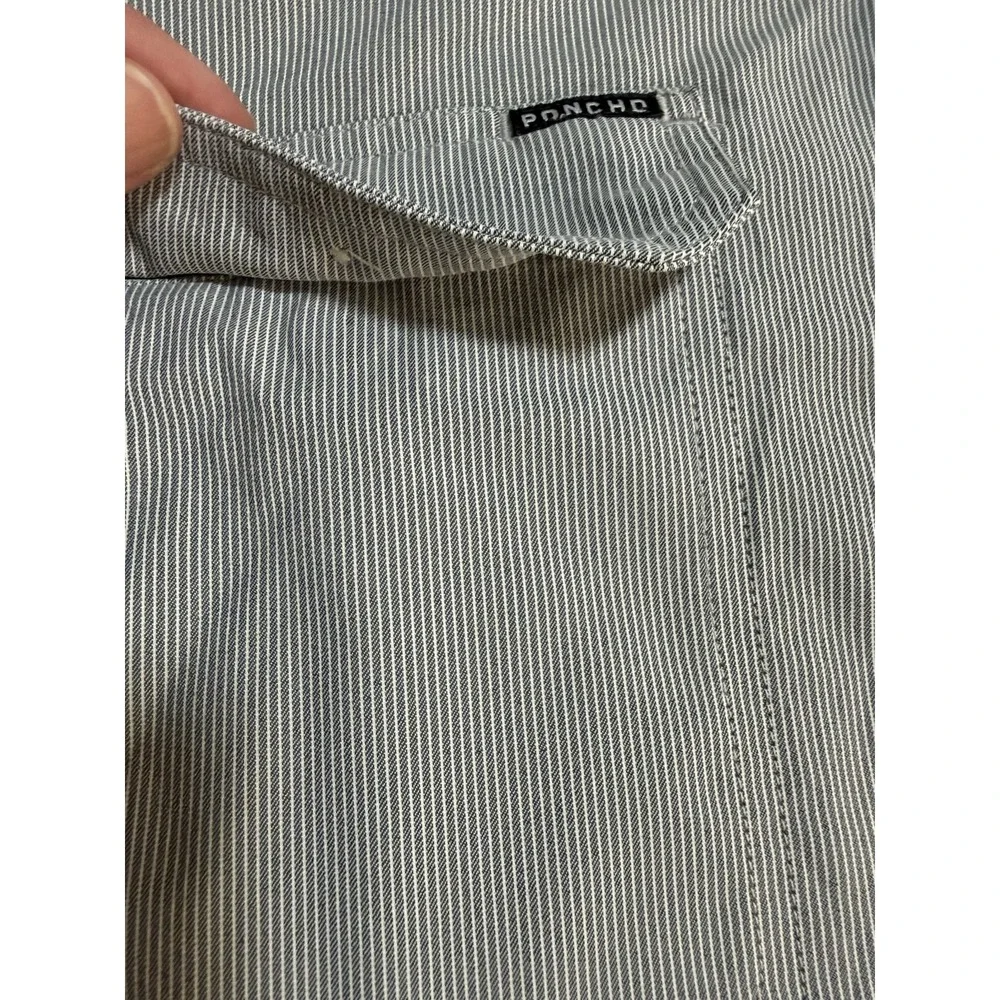 PONCHO Men Long Sleeve Performance Nylon  The Gray Ghost Button Up Stretch - Med - Picture 6 of 11